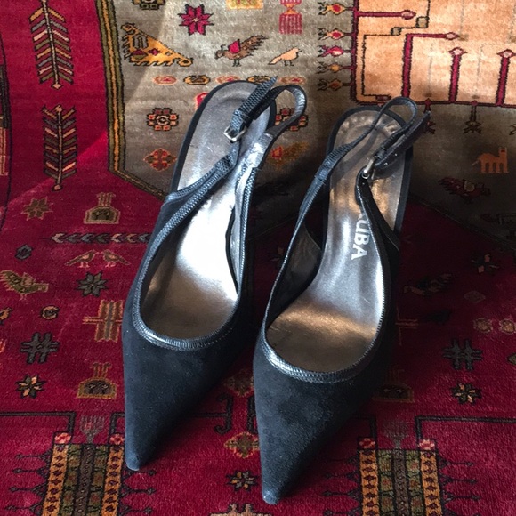 Black Velvet Kate Kuba Slingback Pumps - Picture 1 of 4